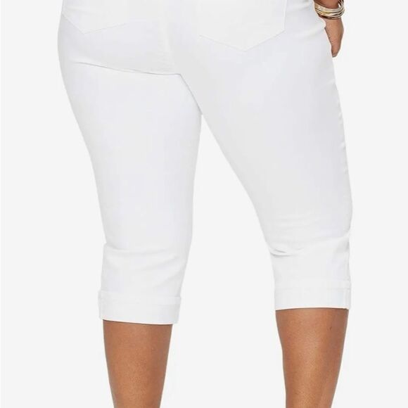 NYDJ Cropped Cuffed Jeans Lift Tuck Tech.     Size: 28W Color: Optic White - Picture 3 of 13